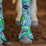 New! DADDY’S MONEY WITH SPARKLE VELCRO SPLINT BOOTS (PAIR) MEDIUM / FRONT Splint Boots