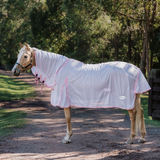 New! Dakota Fly Mesh Combo - White/Pink - Country Scene Saddlery and Pet Supplies