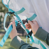 New! Dakota Fly Mesh Combo -White/Turquoise - Country Scene Saddlery and Pet Supplies