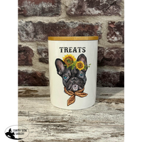 New! Dog Treat Canister - Black Frenchie Homewares