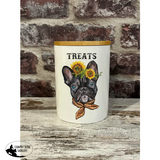 New! Dog Treat Canister - Black Frenchie - Country Scene Saddlery and Pet Supplies