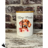 New! Dog Treat Canister - Dachshund - Country Scene Saddlery and Pet Supplies