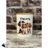 New! Dog Treat Canister - King Charles Spaniels - Country Scene Saddlery and Pet Supplies