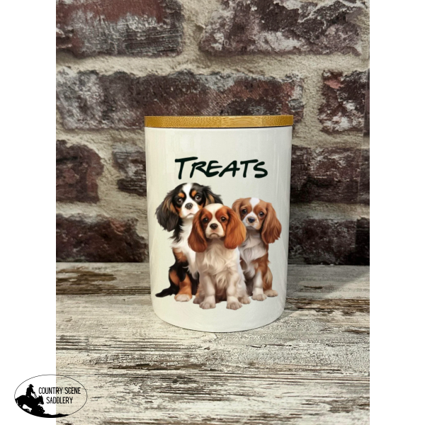 New! Dog Treat Canister - King Charles Spaniels Homewares