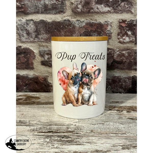 New! Dog Treat Canister - Watercolour Frenchies Homewares