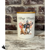 New! Dog Treat Canister - Watercolour Frenchies - Country Scene Saddlery and Pet Supplies
