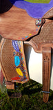 Double S Painted Feather Barrel Saddle - Country Scene Saddlery and Pet Supplies