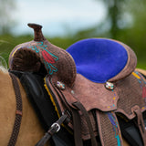 Double S Painted Feather Barrel Saddle - Country Scene Saddlery and Pet Supplies
