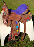 Double S Painted Feather Barrel Saddle - Country Scene Saddlery and Pet Supplies