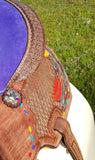 Double S Painted Feather Barrel Saddle - Country Scene Saddlery and Pet Supplies