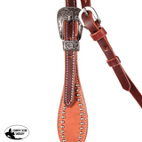 New! Double S Two-Tone Studded Browband Headstall - Country Scene Saddlery and Pet Supplies