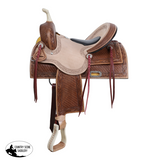New! Double T Amber Gold Barrel Style Saddle - 15 Inch - Country Scene Saddlery and Pet Supplies