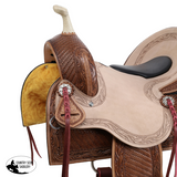New! Double T Amber Gold Barrel Style Saddle - 15 Inch - Country Scene Saddlery and Pet Supplies