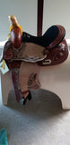 Double T Barrel Style Saddle with Copper Colored Startburst Conchos - Country Scene Saddlery and Pet Supplies