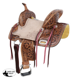 New! Double T Cactus Lily Barrel Style Saddle - 12 Inch - Country Scene Saddlery and Pet Supplies