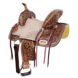 New! Double T Cactus Lily Barrel Style Saddle - 12 Inch 12 Barrel Saddles