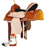 New! Double T Chestnut Daisy Barrel Style Saddle - 13 Inch- Semi QH - Country Scene Saddlery and Pet Supplies