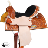 New! Double T Chestnut Daisy Barrel Style Saddle - 13 Inch- Semi QH - Country Scene Saddlery and Pet Supplies