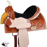 New! Double T Chestnut Daisy Barrel Style Saddle - 15 Inch-7inch FQHB - Country Scene Saddlery and Pet Supplies