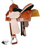New! Double T Chestnut Daisy Barrel Style Saddle - 15 Inch-7inch FQHB - Country Scene Saddlery and Pet Supplies