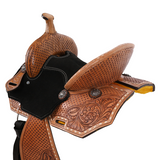 New! Double T Cheyenne Spinal Relief Barrel Style Saddle - 12 13 Inch Barrel Saddle