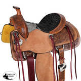 New! Double T Classic Stitch Cowpoke Roper Style Saddle - 14 Inch Note:This saddle is NOT warranted for roping. - Country Scene Saddlery and Pet Supplies