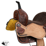 New! Double T Classic Stitch Desert Lace Barrel Saddle - 15 Inch Youth Saddles