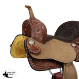 New! Double T Classic Stitch Mesa Bloom Barrel Saddle - 15 Inch Youth Saddles