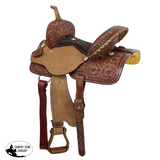 New! Double T Classic Stitch Mesa Bloom Barrel Saddle - 15 Inch Youth Saddles