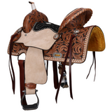 New! Double T Classic Stitch Wild Bloom Barrel Style Saddle - 13 Inch 13 inch Western Saddle