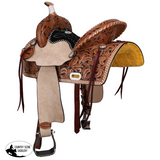 New! Double T Classic Stitch Wild Bloom Barrel Style Saddle - 15 Inch-7 inch QHB - Country Scene Saddlery and Pet Supplies