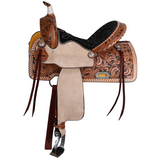 New! Double T Classic Stitch Wild Bloom Barrel Style Saddle - 15 Inch-7 inch QHB 15 inch Western Saddle