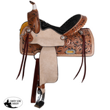New! Double T Classic Stitch Wild Bloom Barrel Style Saddle - 15 Inch-7 inch QHB - Country Scene Saddlery and Pet Supplies