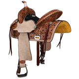 New! Double T Classic Stitch Wild Bloom Barrel Style Saddle - 15 Inch-7 inch QHB 15 inch Western Saddle