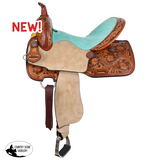 New! Double T Coastal Poppy Spinal Relief Barrel Style Saddle - 14, 15, 16 Inch - Country Scene Saddlery and Pet Supplies