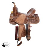 New! Double T Exotic Golden Gator Barrel Saddle - 15 Inch - Country Scene Saddlery and Pet Supplies