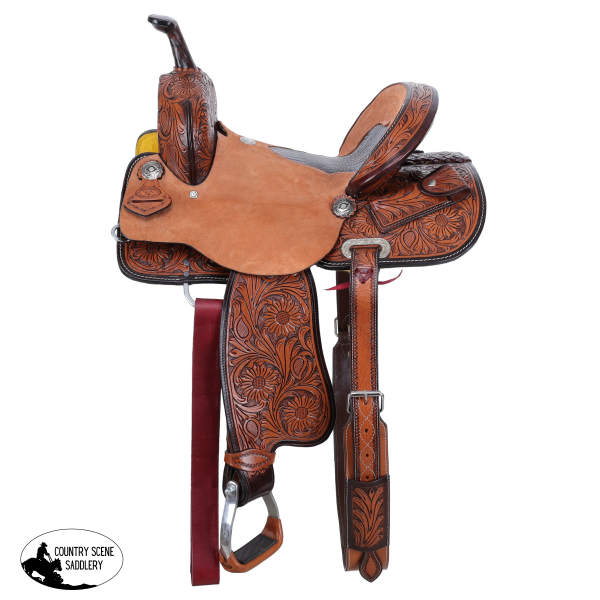 New! Double T Exotic Midnight Gator Barrel Style Saddle - 14 15 Inch Barrel saddles