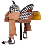 NEW! Double T Fast Lane Barrel Style Saddle Set - 15 Inch - 15 inch / 7 inch full QH