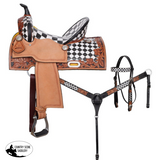 NEW! Double T Fast Lane Barrel Style Saddle Set - 15 Inch - 15 inch / 7 inch full QH