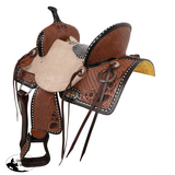New! Double T Floral Weaves Barrel Style Saddle - 13 Inch - Country Scene Saddlery and Pet Supplies