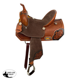 New! Double T Florence Fusion Barrel Style Saddle - 15 Inch - Country Scene Saddlery and Pet Supplies