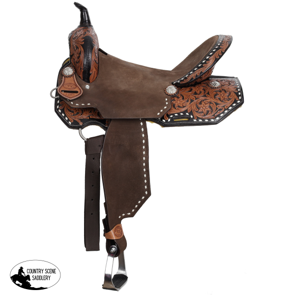 New! Double T Heritage Rose Spinal Relief Barrel Style Saddle Barrel Saddle