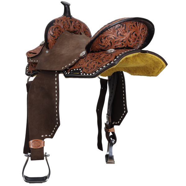 New! Double T Heritage Rose Spinal Relief Barrel Style Saddle Barrel Saddle