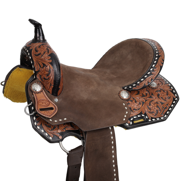 New! Double T Heritage Rose Spinal Relief Barrel Style Saddle Barrel Saddle