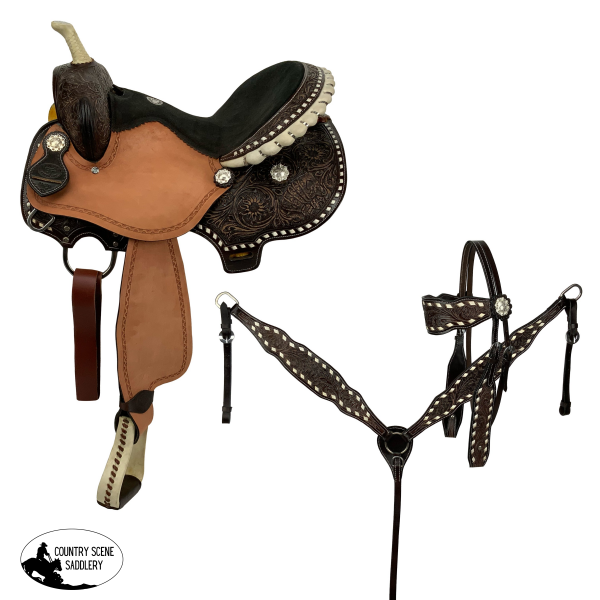 New! Double T Jackpot Barrel Style Saddle - 15 Inch