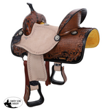 New! Double T Regal Bloom Barrel Style Saddle - 13 Inch - Country Scene Saddlery and Pet Supplies