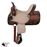 New! Double T Regal Bloom Barrel Style Saddle - 13 Inch - Country Scene Saddlery and Pet Supplies