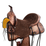 New! Double T Roughcut Diamond Barrel Style Saddle - 15 16 Inch Barrel Saddle