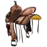 New! Double T Roughcut Diamond Barrel Style Saddle - 15 16 Inch Barrel Saddle