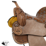 New! Double T Weathered Steer Barrel Style Saddle - 15 Inch - Country Scene Saddlery and Pet Supplies